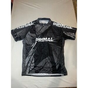 Primal‎ Mens XXLarge Cycling Jersey Short Sleeve Full Zip Black Gray